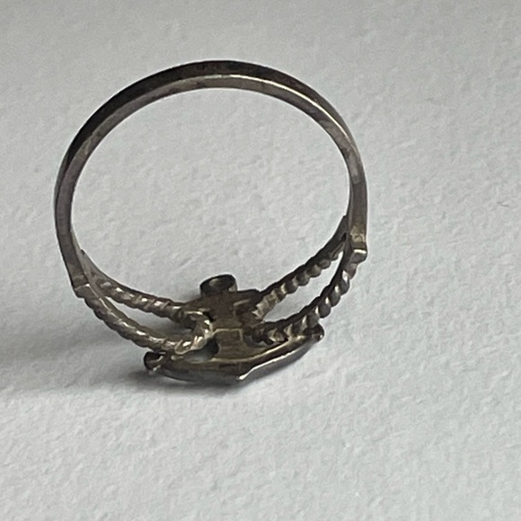 Vintage Sterling silver sailor Anchor Rope Ring - Picture 6 of 11